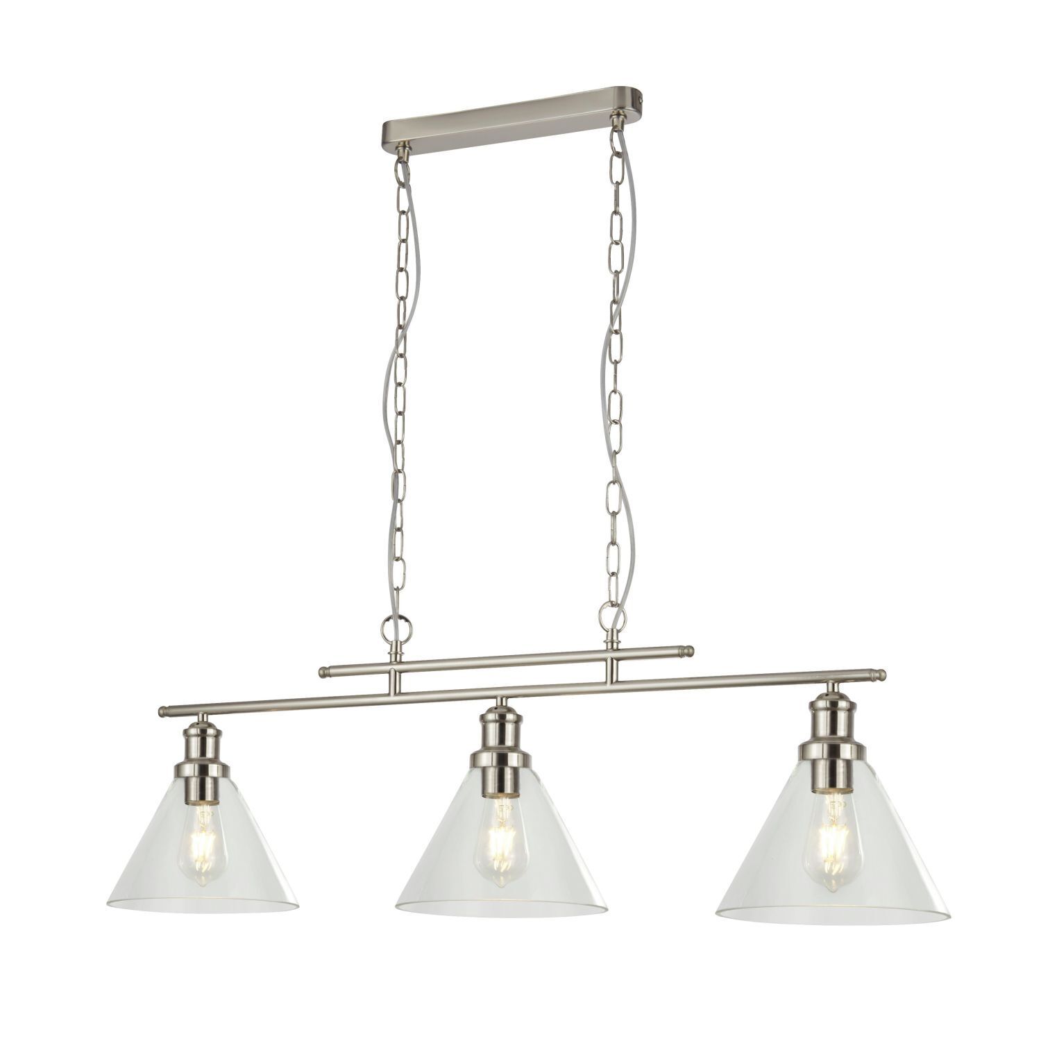 Suspension 3 flammes E27 L : 95 cm Design vintage
