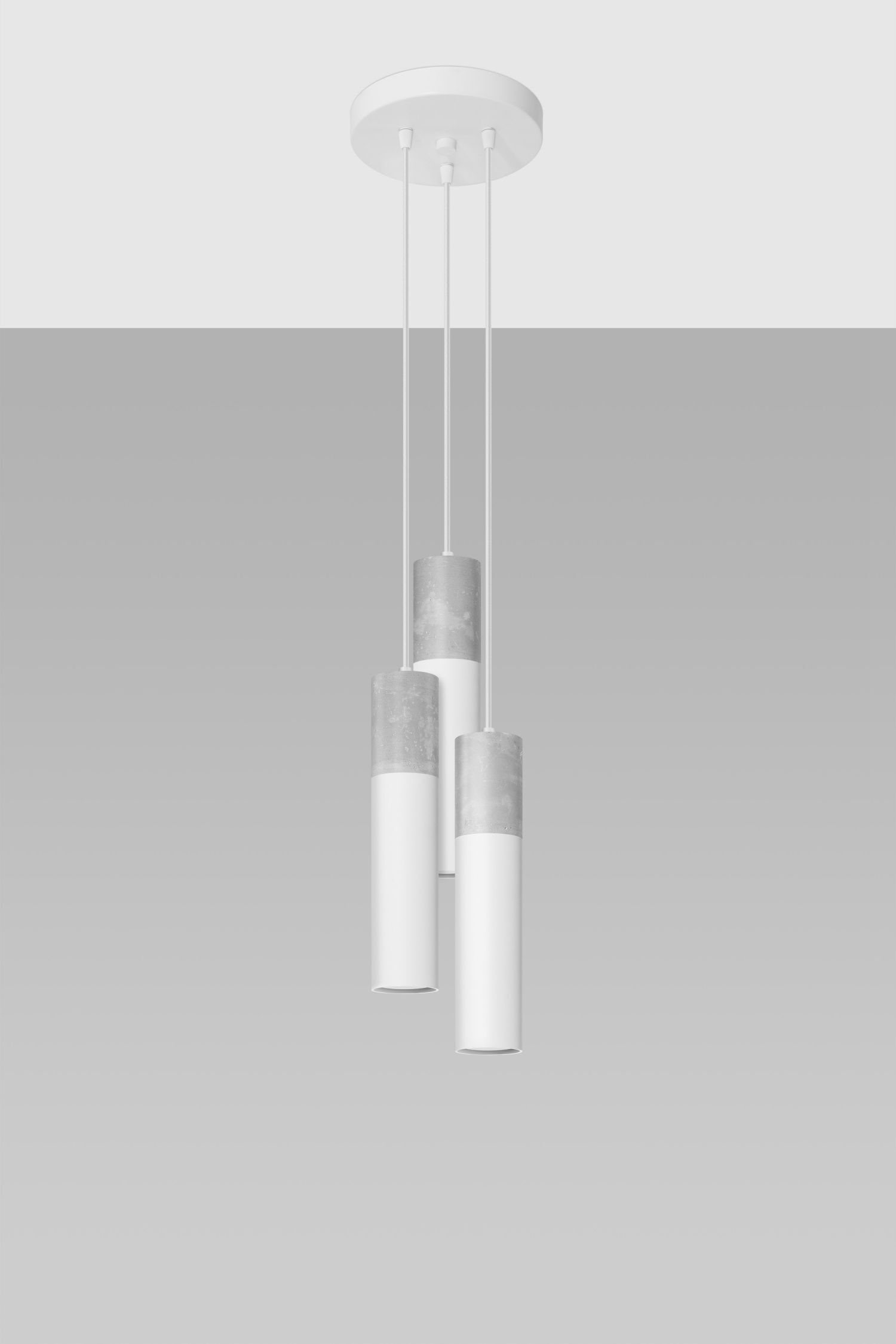 Lampe à suspendre métal béton GU10 3-flamme Ø 20 cm