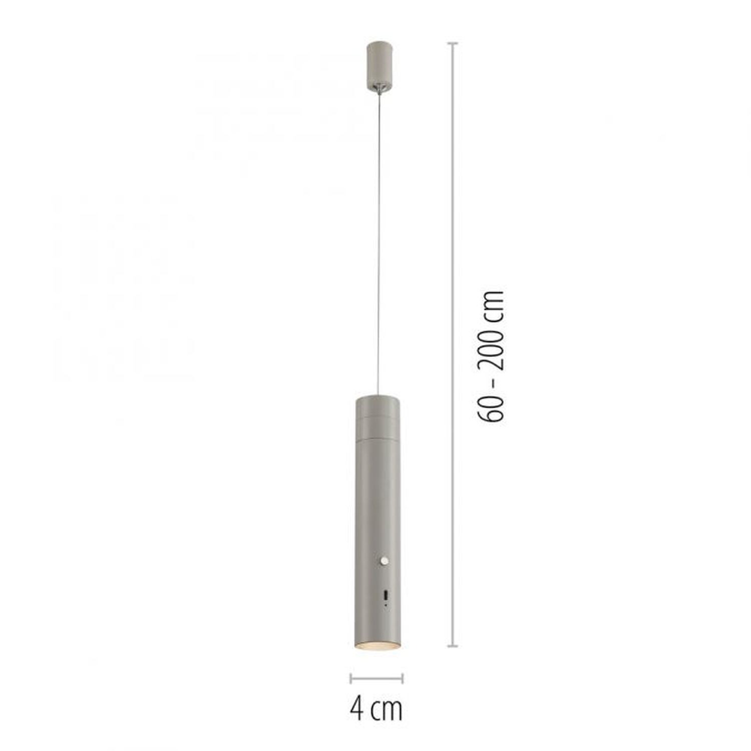 LED Akku Hängelampe Greige Metall Touch Dimmen 3000 K