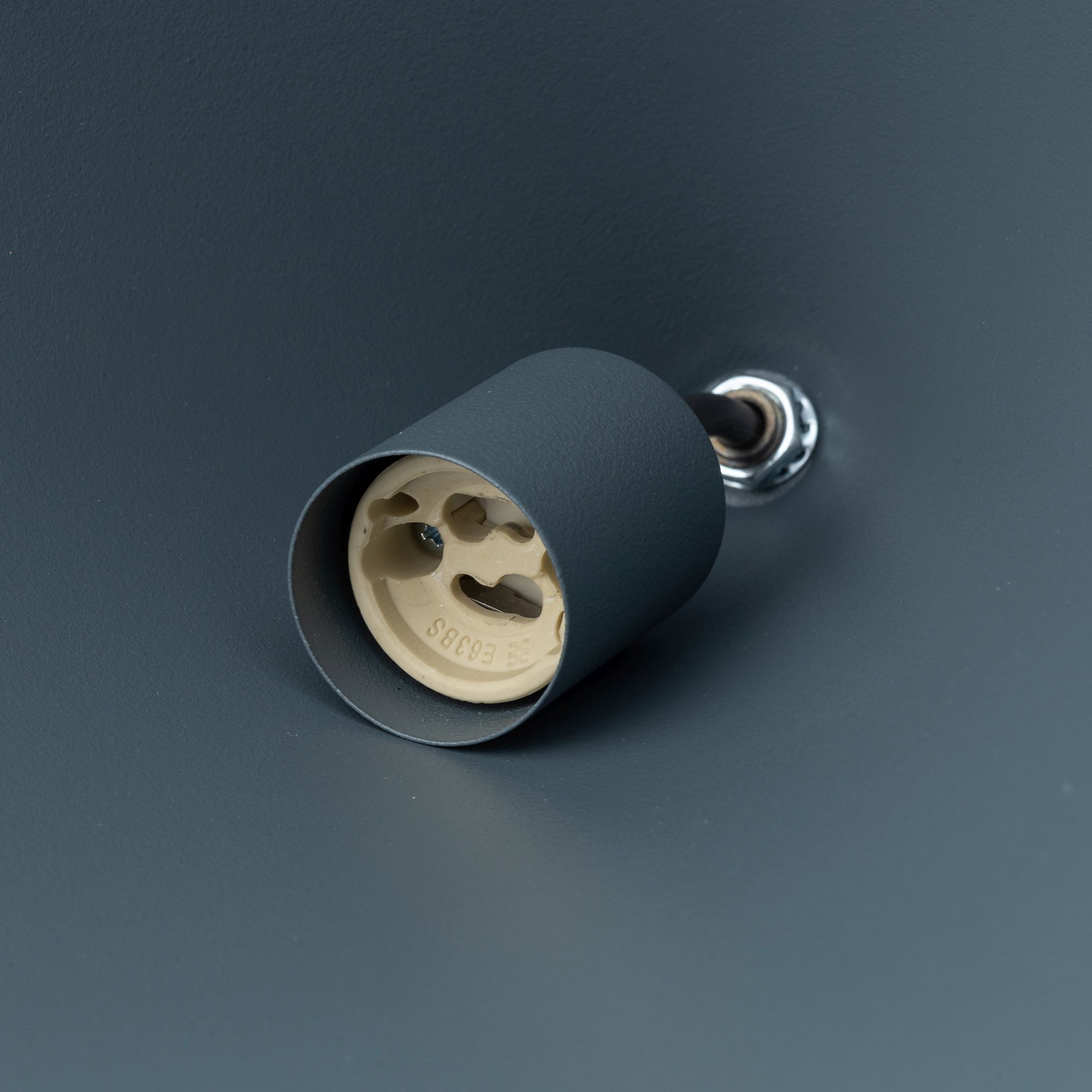 Dekorative Hängelampe Metall GU10 Ø20,5 cm Umbra Blau Lampenfassung, Einstellung, Beleuchtung, Druckknopf, Schalterschlitz