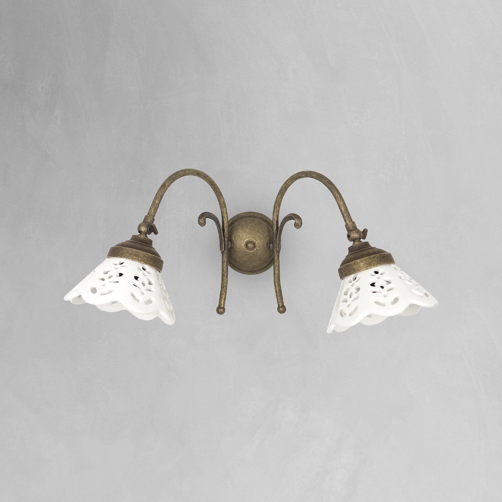 Applique réglable L : 35 cm céramique laiton 2 flammes E14