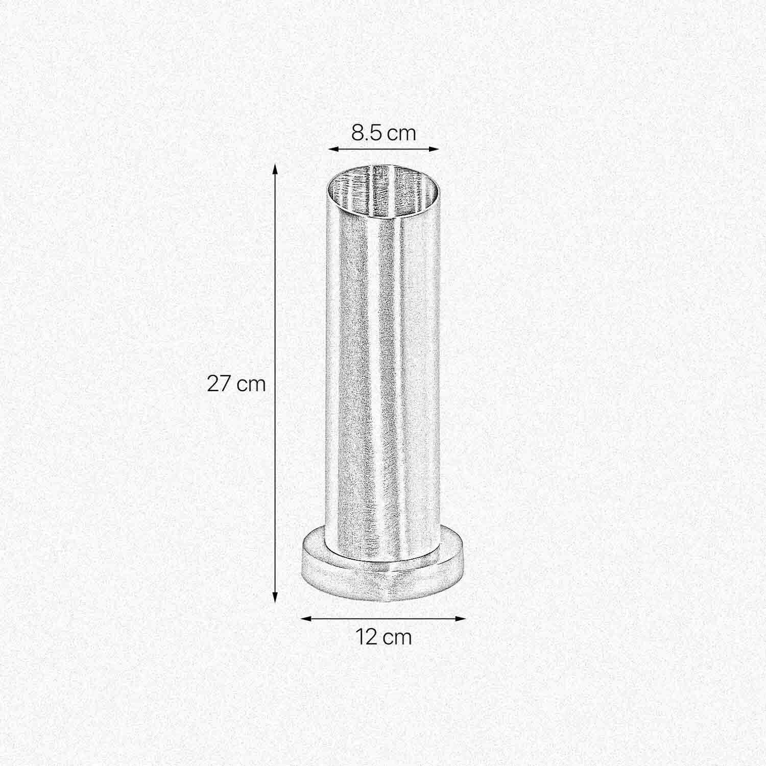 Lampe de table laiton massif H : 27 cm Ø 8,5 cm étroit petit Zylinder, Diagramm, Handlung