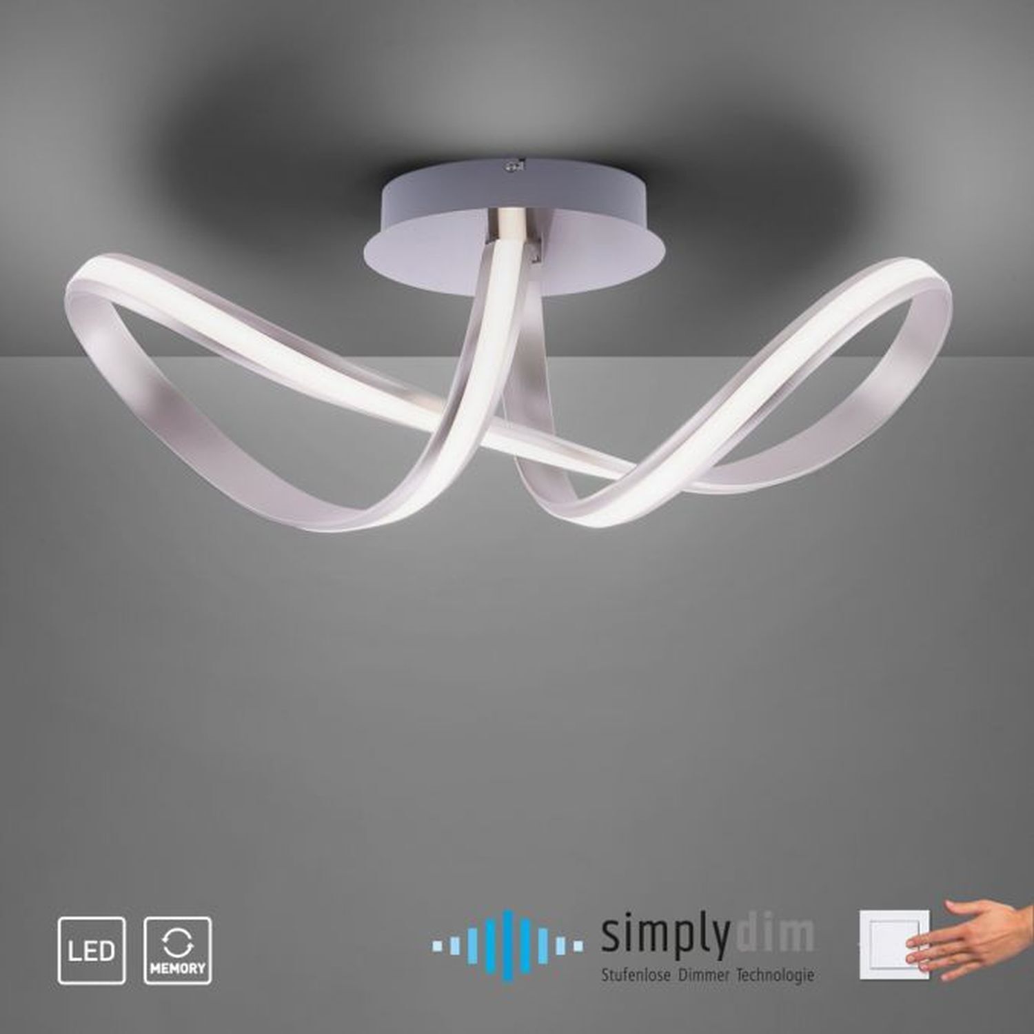 Lampe de plafonnier LED à intensité variable Métal en acier 2050 lm Moderne Deckenleuchte