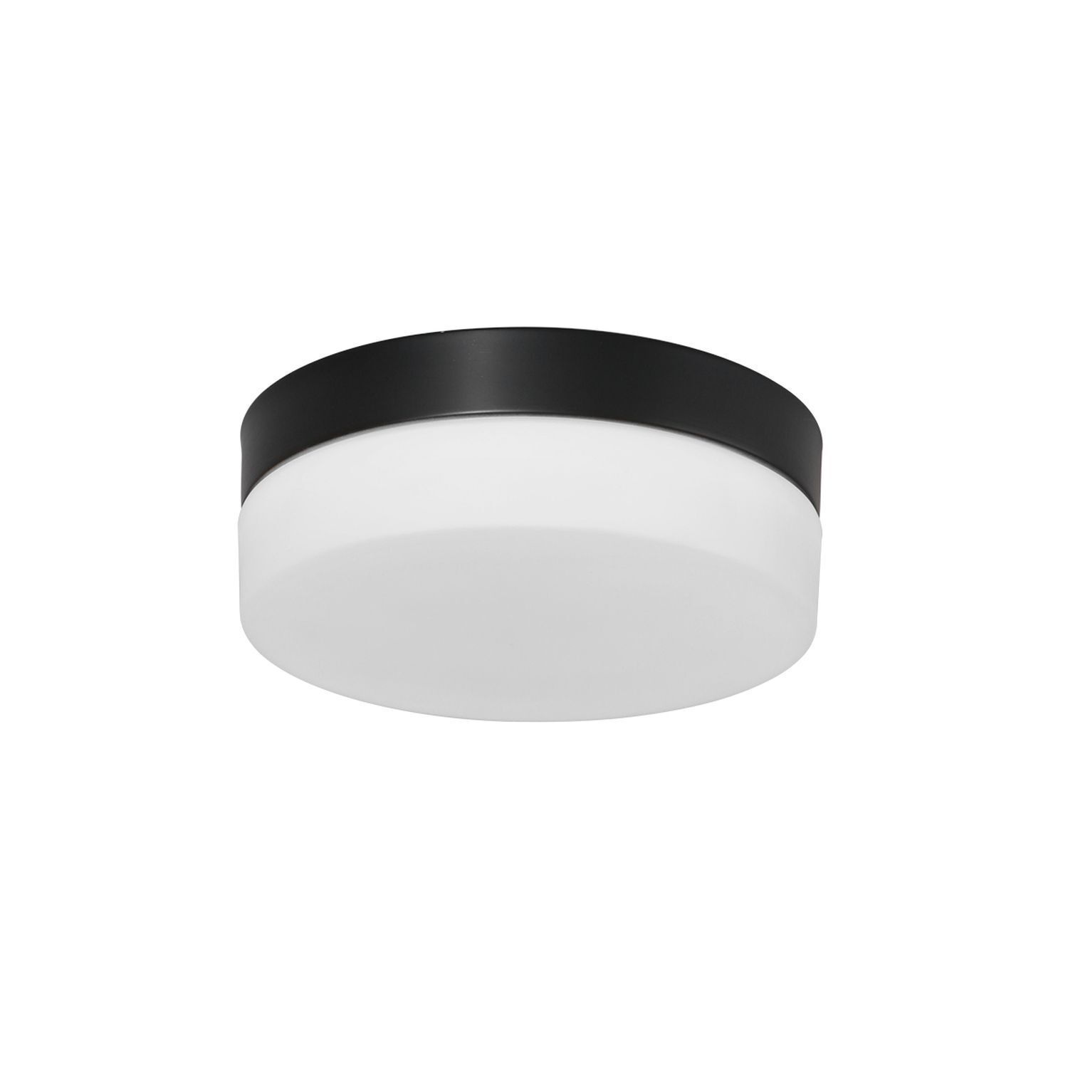 Plafonnier LED rond verre métal IP44 Ø18 cm 12 W