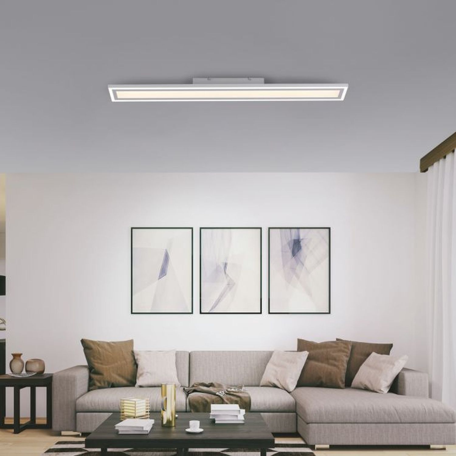 Lampe de plafonnier LED Télécommande dimmable 2000 lm L:100 cm