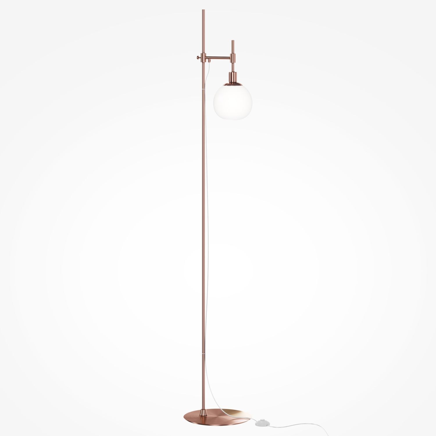 Lampadaire métal verre 155 cm en laiton blanc E14 JANA