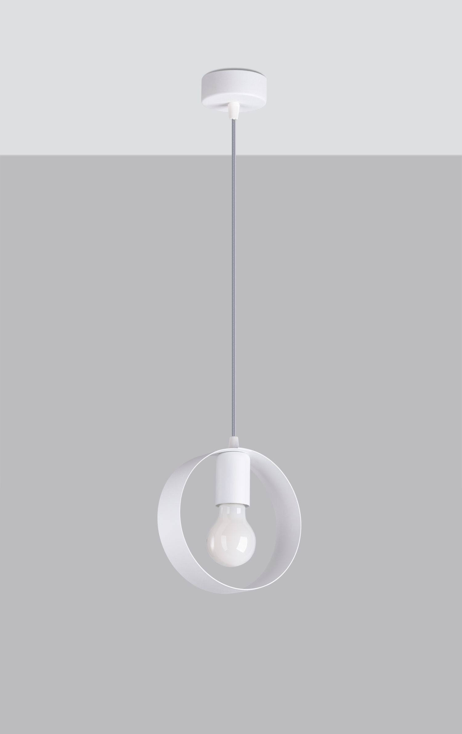 Lampe à suspendre Moderne ronde Ø 18 cm Métal blanc E27 HIAS