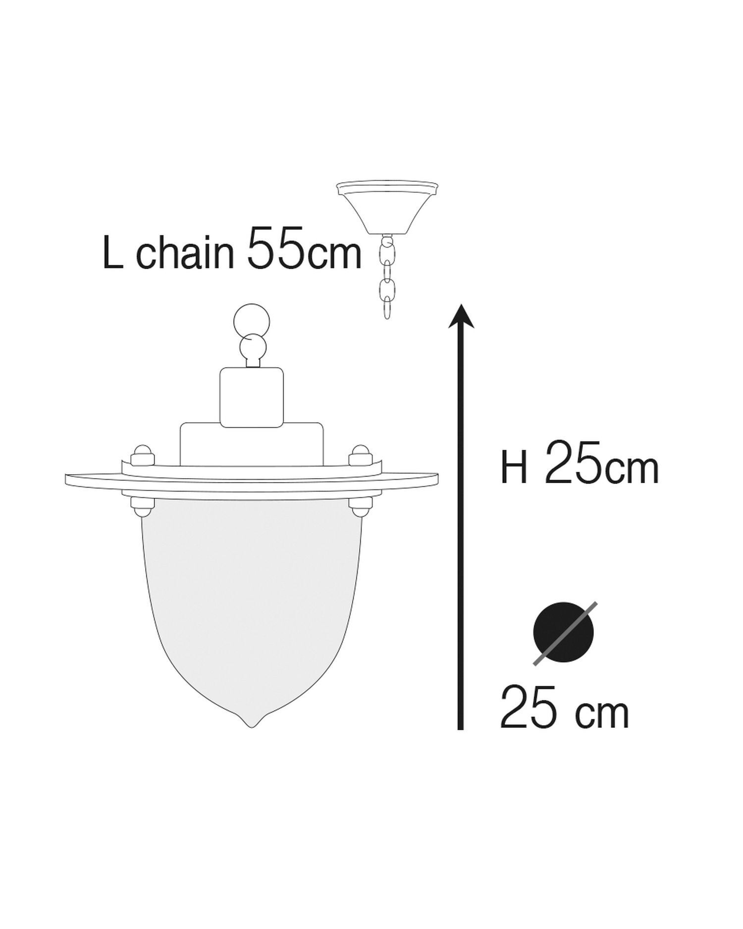 Lampe à suspendre d'extérieur laiton verre D : 25 cm rond IP44 E27 Lampe à suspendre d'extérieur laiton verre D : 25 cm rond IP44 E27