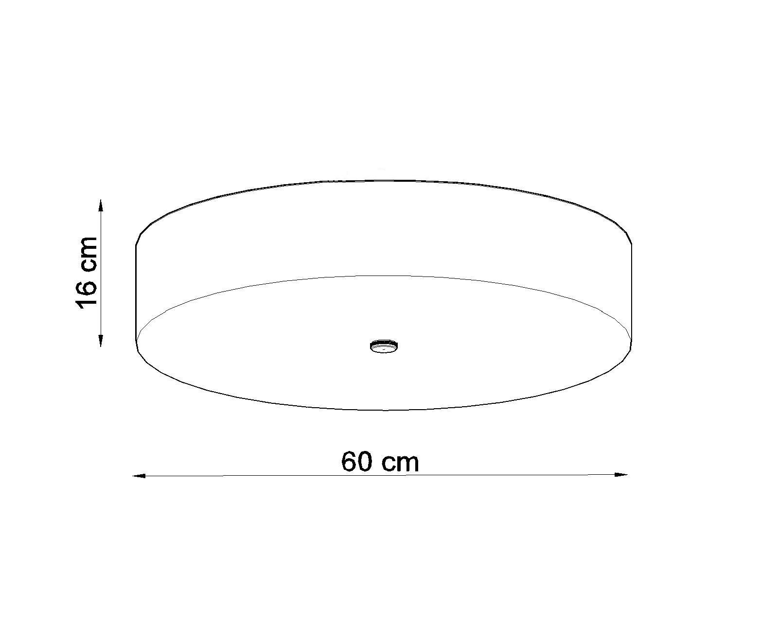 Plafonnier rond Ø 60 cm tissu anti-éblouissant verre 5x E27