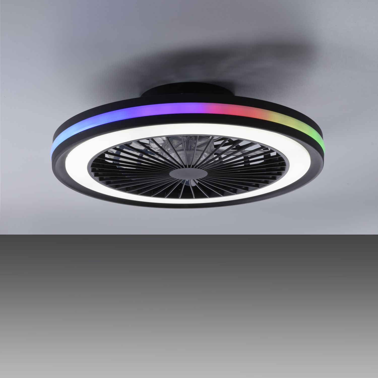 Lampe de plafonnier LED Ventilateur Télécommande RGB dimmable Deckenleuchte