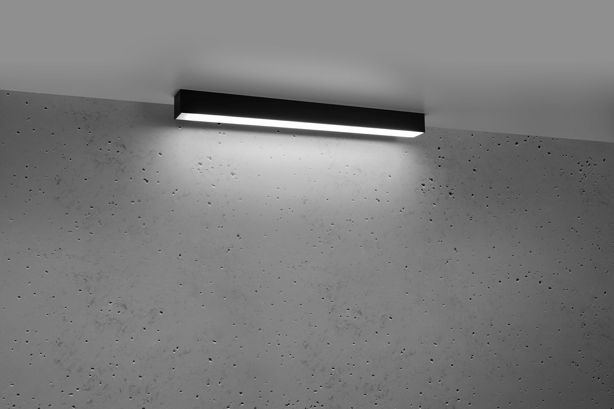 Plafonnier LED métal noir 67 cm de long 4000 K 2080 lm