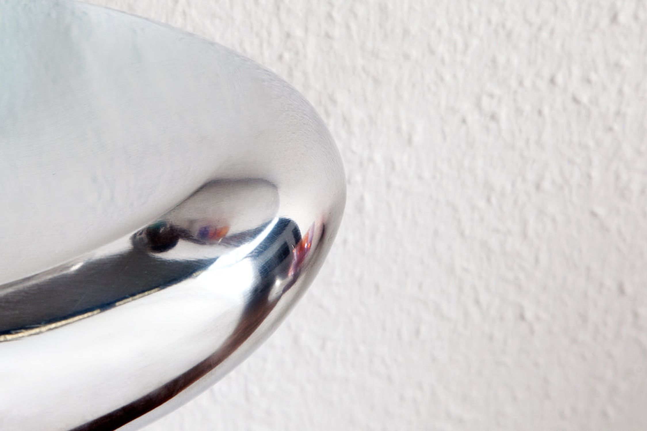 Étagère murale en métal argenté L : 40 cm rond flottant