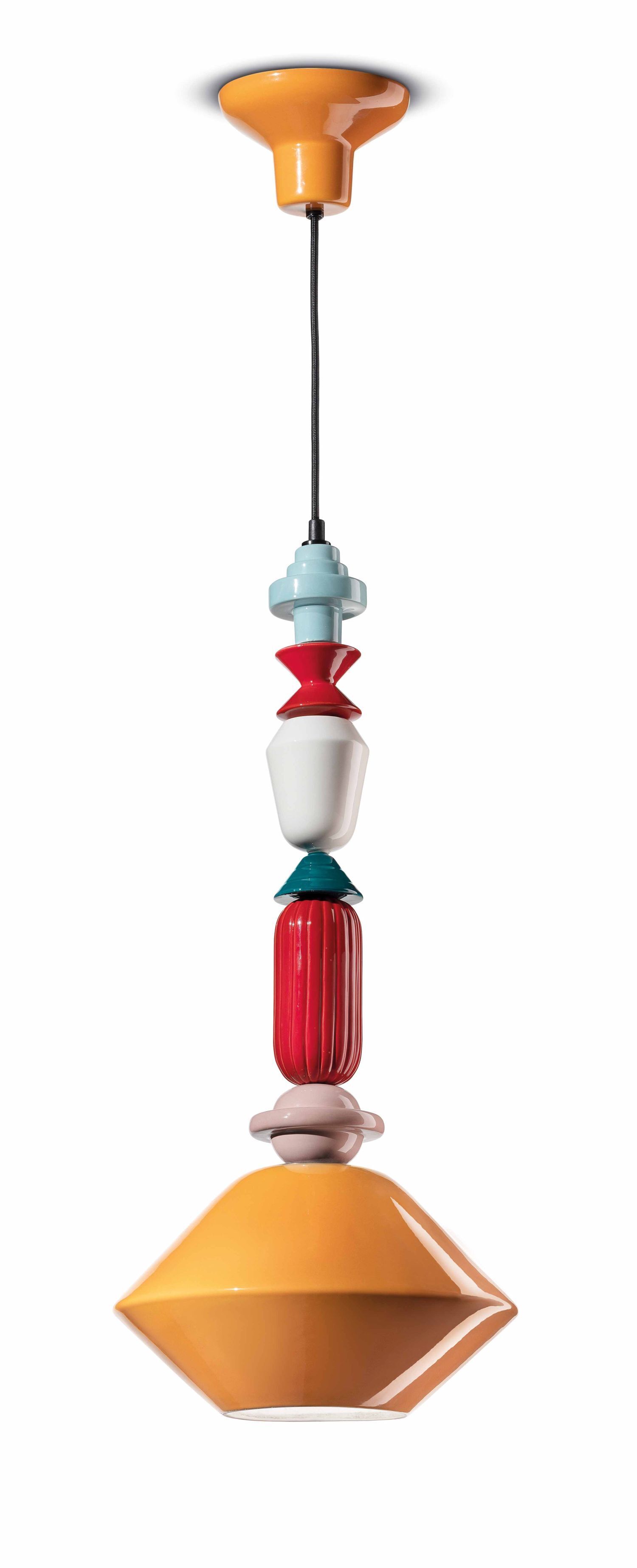 Lampe à suspendre Multicolore Céramique Ø 31 cm Artisanat E27 Rétro