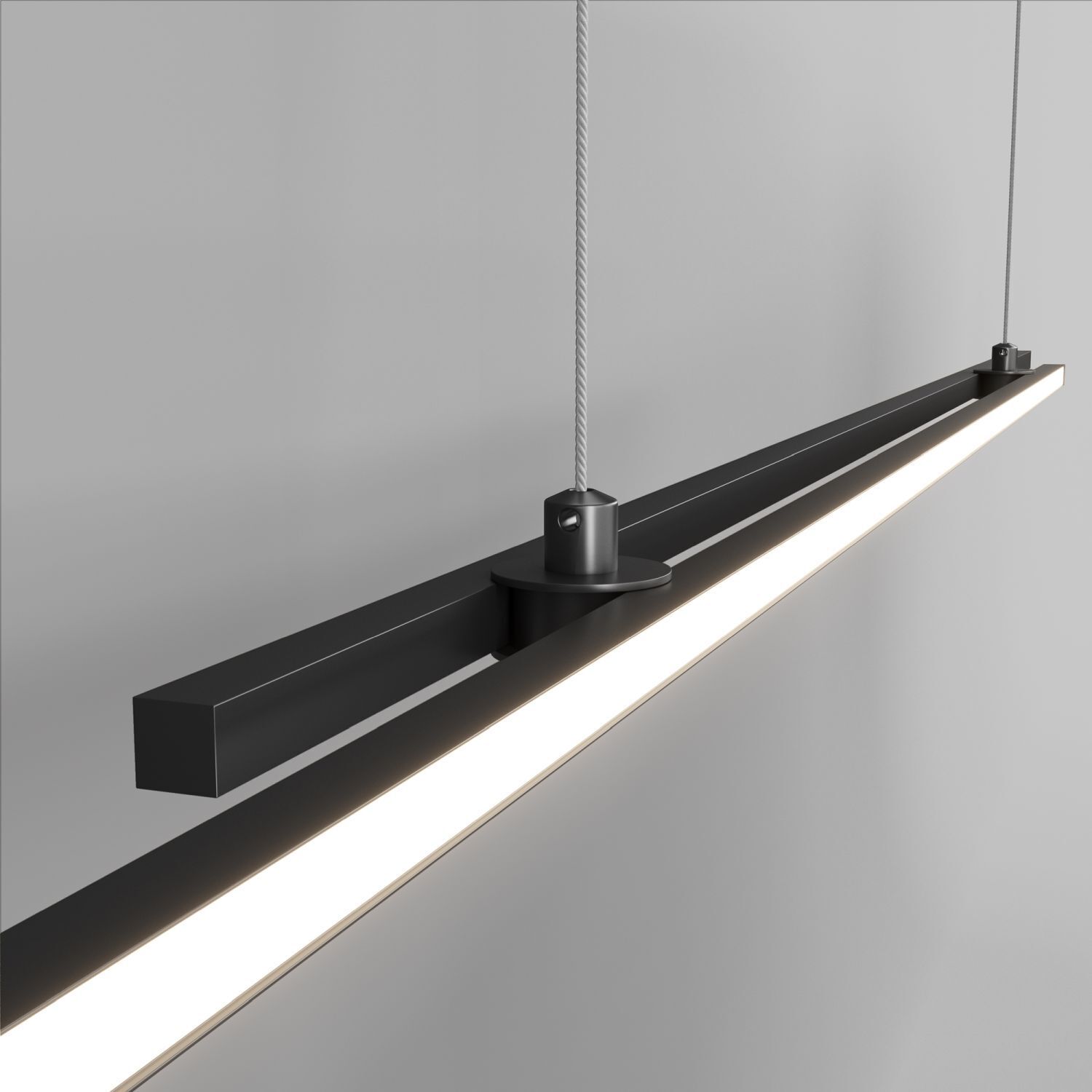 Suspension LED Aluminium H : max. 120 cm Noir LINA