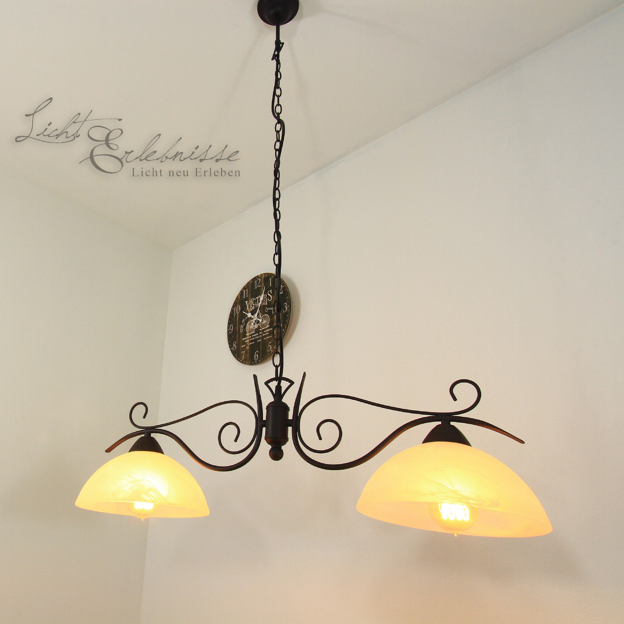 Lampe à suspendre rustique Country 2flmg