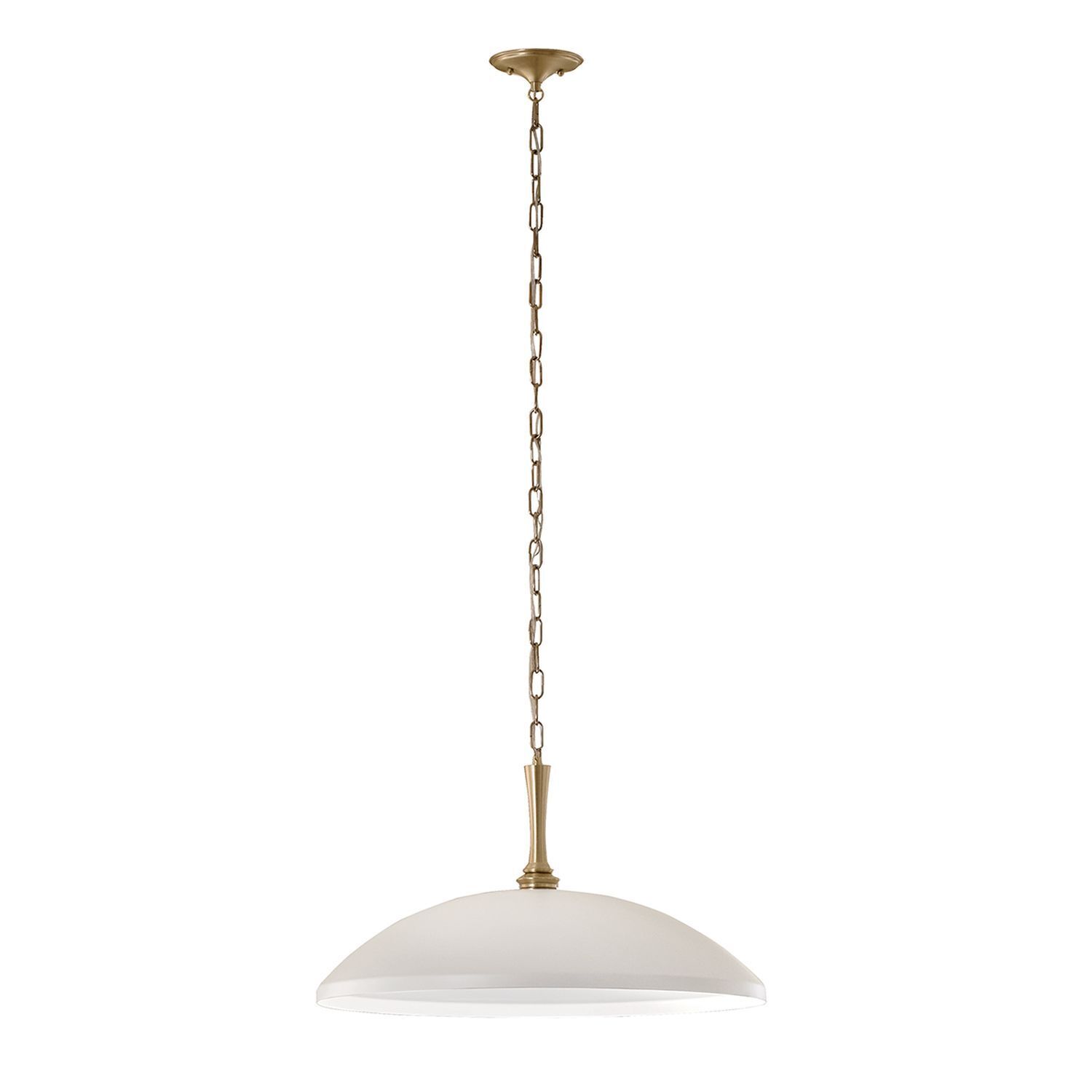 Suspension ronde Ø 50,8 cm métal E27 vintage blanc bronze