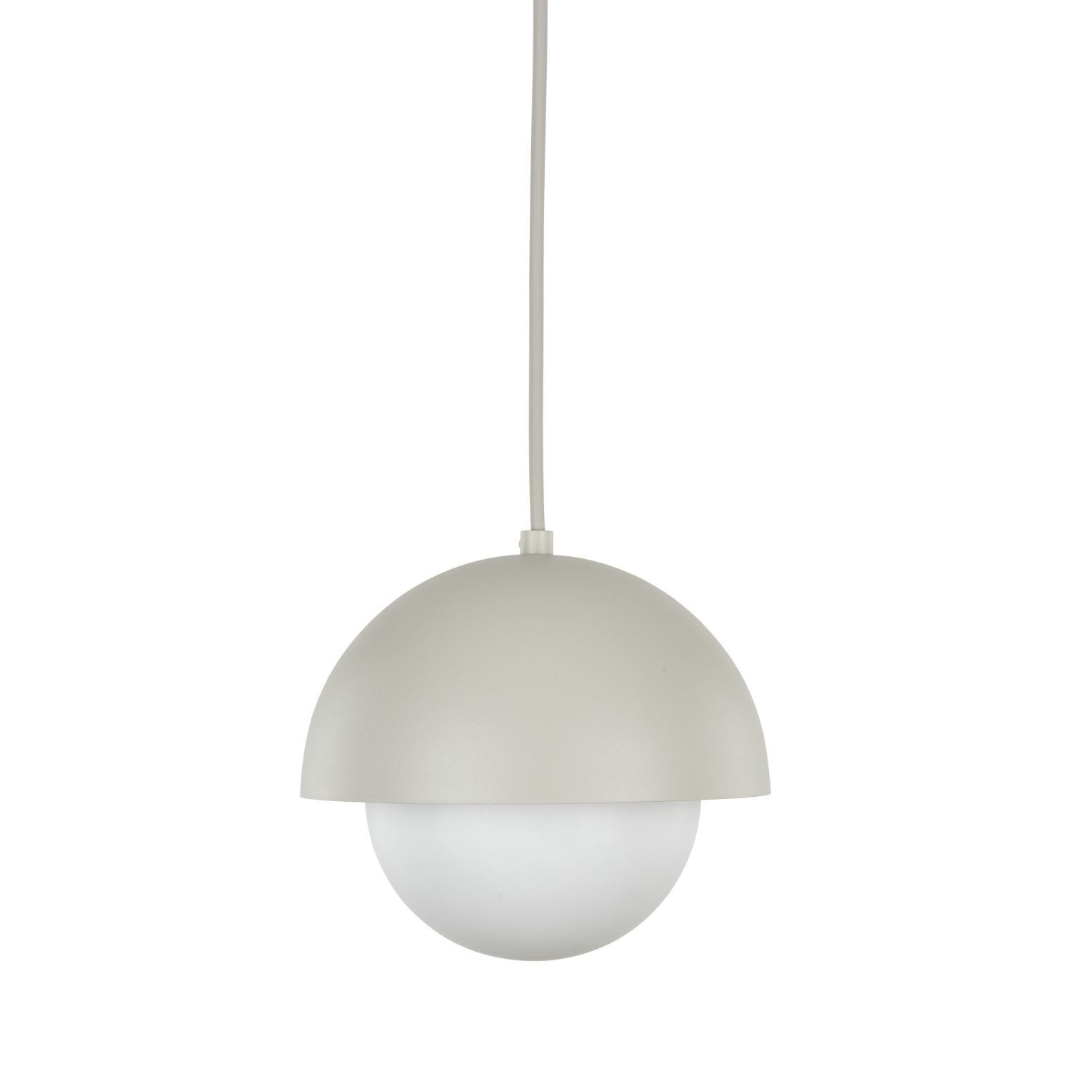 Lampe à suspendre Verre Métal Ø 17 cm Beige Blanc G9 Boule Abat-jour