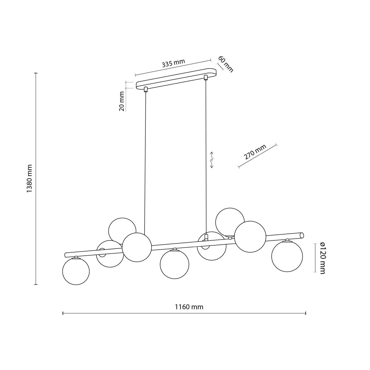 Deckenleuchte, Kugel-Lampe, Hängelampe, Metall, Moderne Beleuchtung