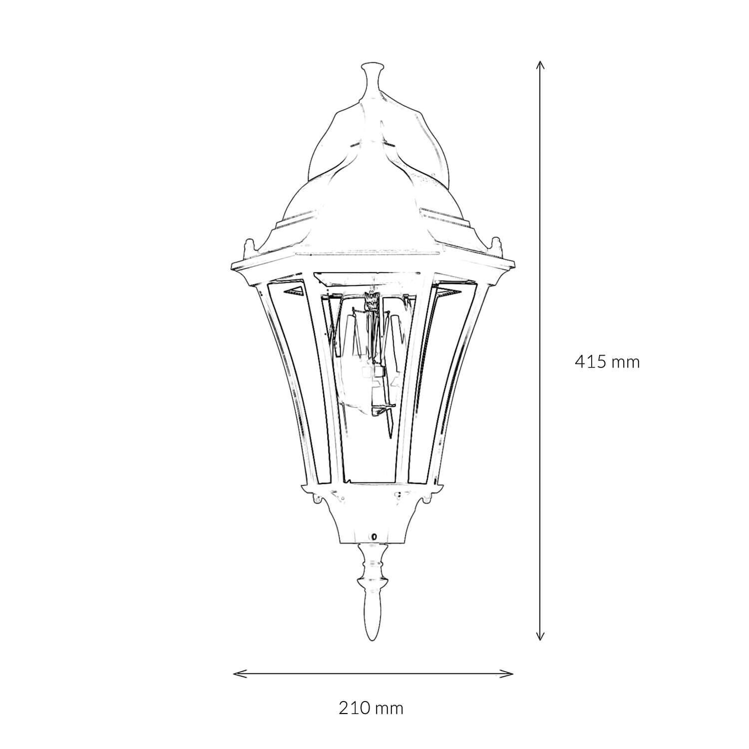 Lampe d'extérieur rustique murale WARSCHAU noir