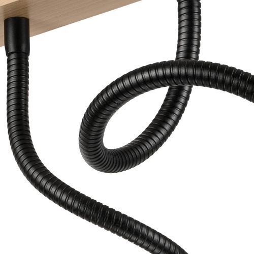 Plafonnier KASSIDY Noir Bois Moderne flexible
