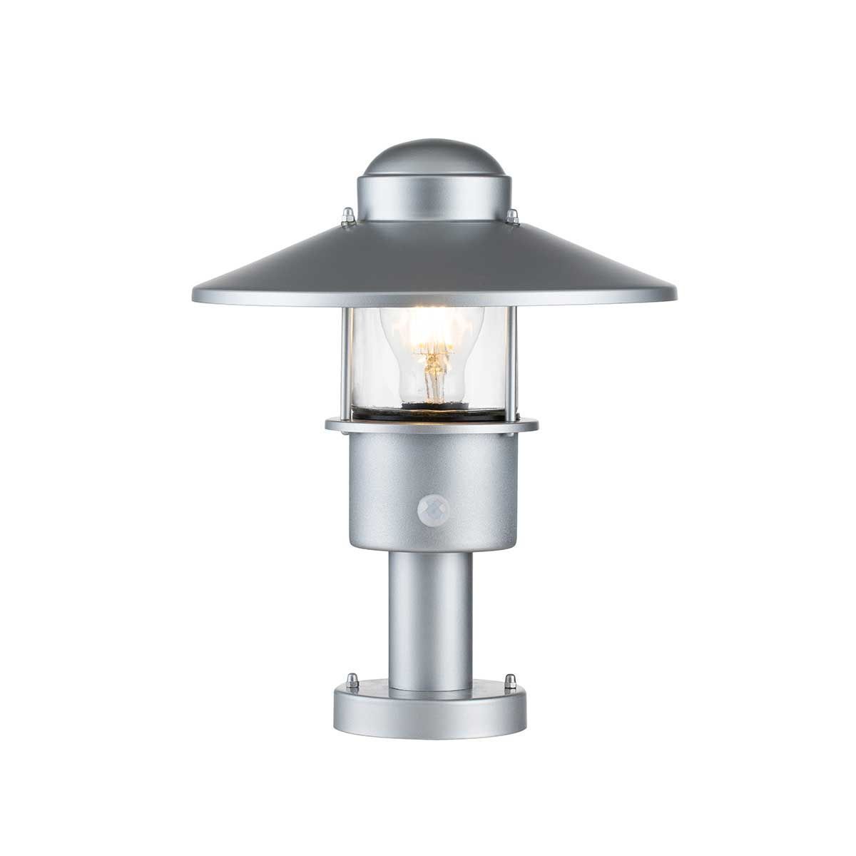 Lampe de socle avec détecteur de mouvement Acier inoxydable Verre 33,7 cm E27