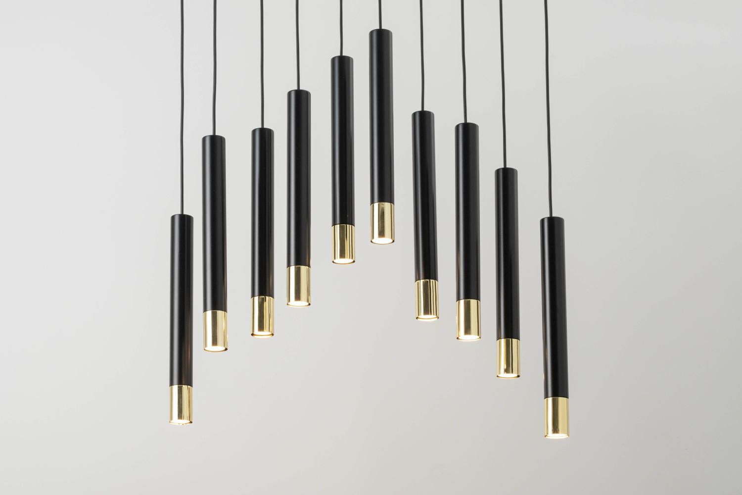 Suspension Métal Noir Or Moderne THEANO