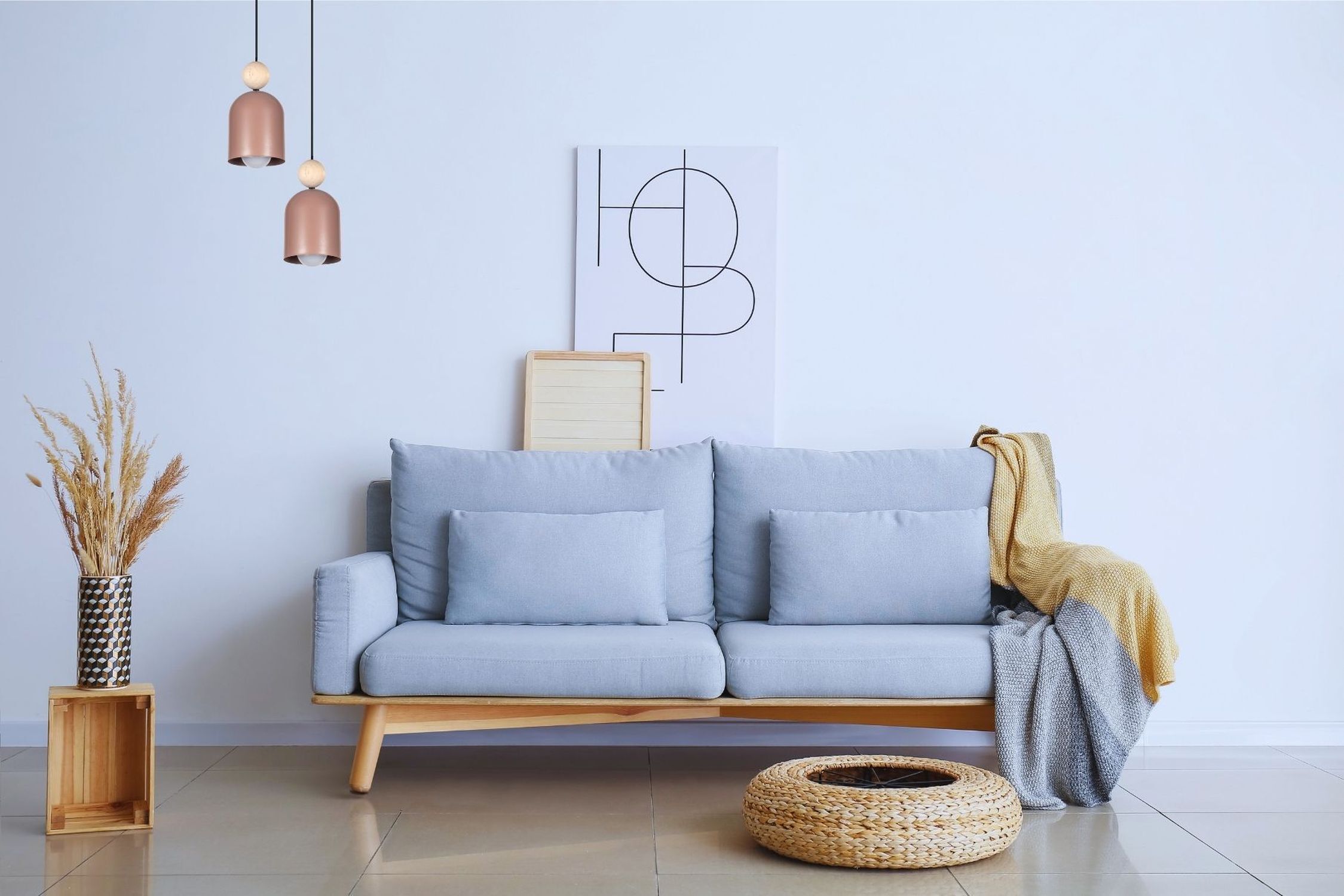 Dekoration für Zuhause, Couch, Kissen, Innenarchitektur, Lampe