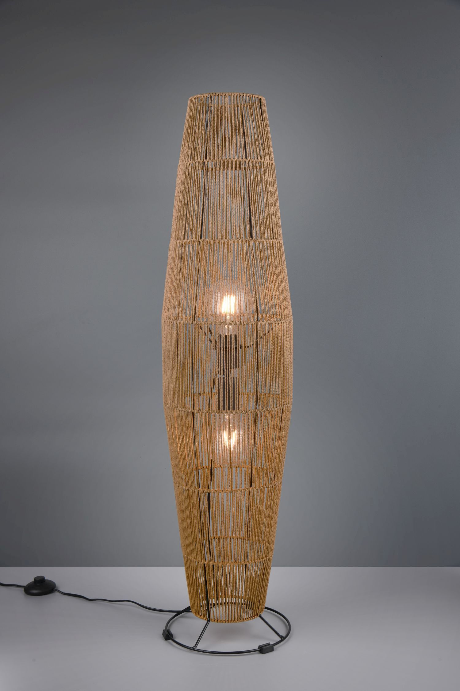 Lampadaire Papier Métal Noir Marron E27 103 cm Lampe, Lampenschirm