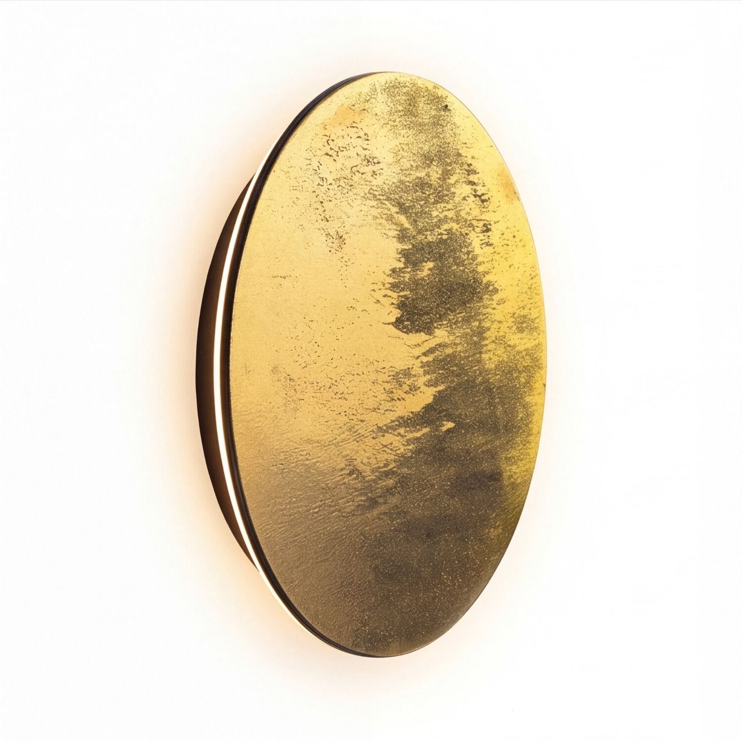 teller, gold, oval, metallic, wall-art