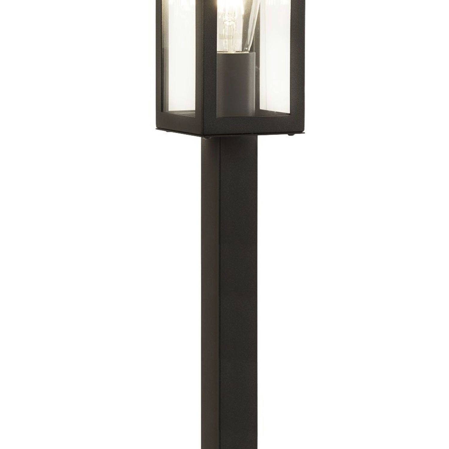 Lampe d'extérieur acier inoxydable verre IP44 E27 90 cm noir