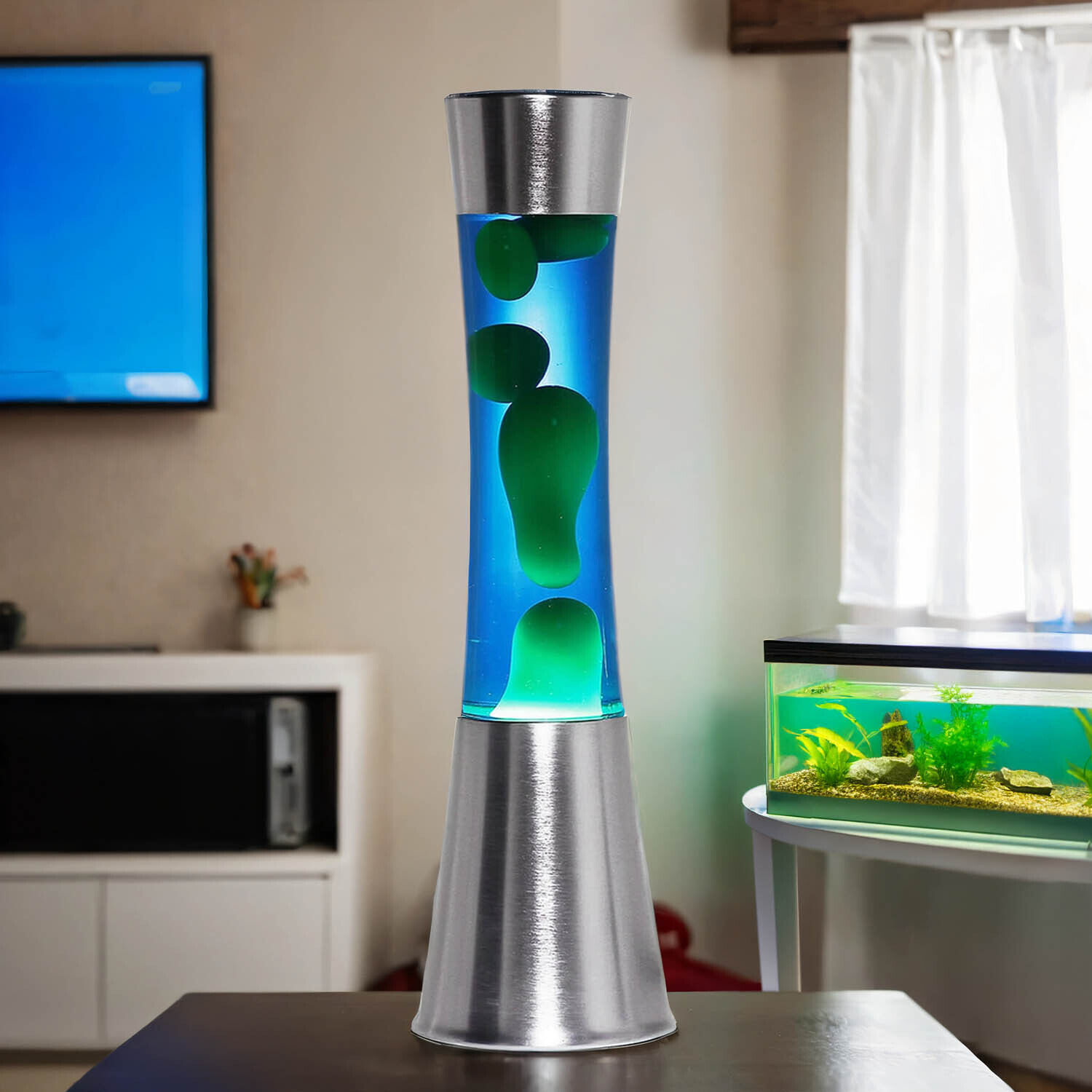 Lampe à Lave Rétro Bleu Vert 39cm d'ambiance SANDRO