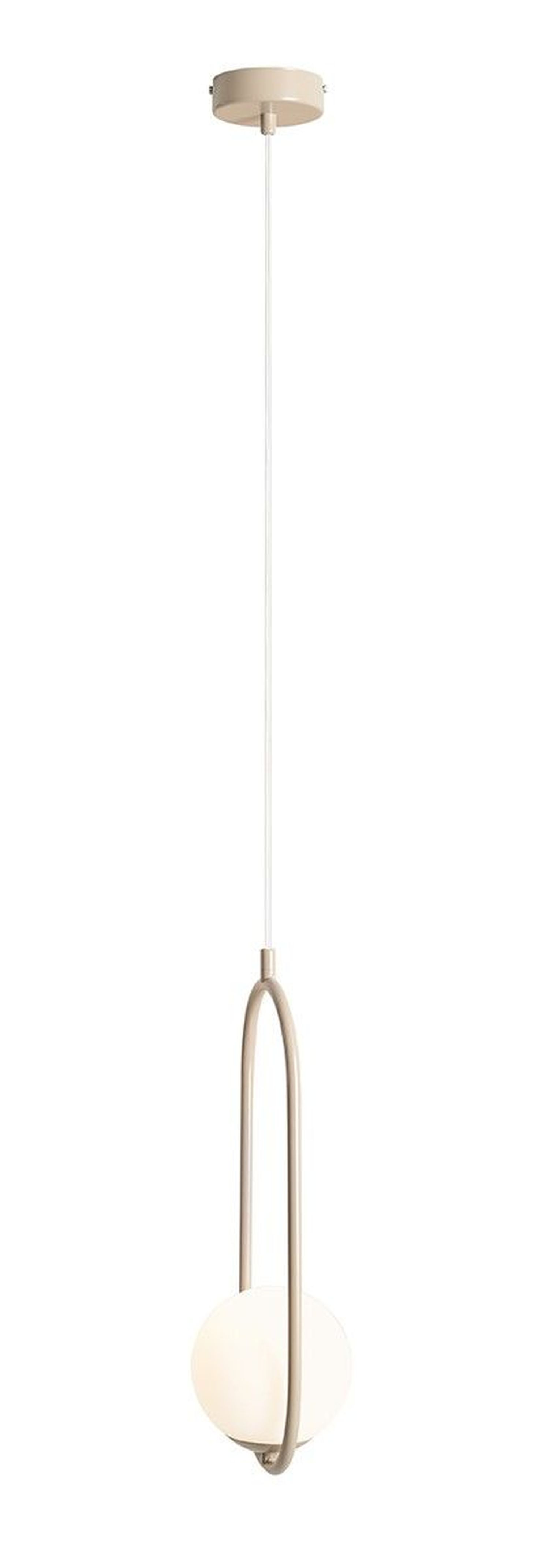 Suspension décorative Beige L:18,5 cm E14 Métal Verre