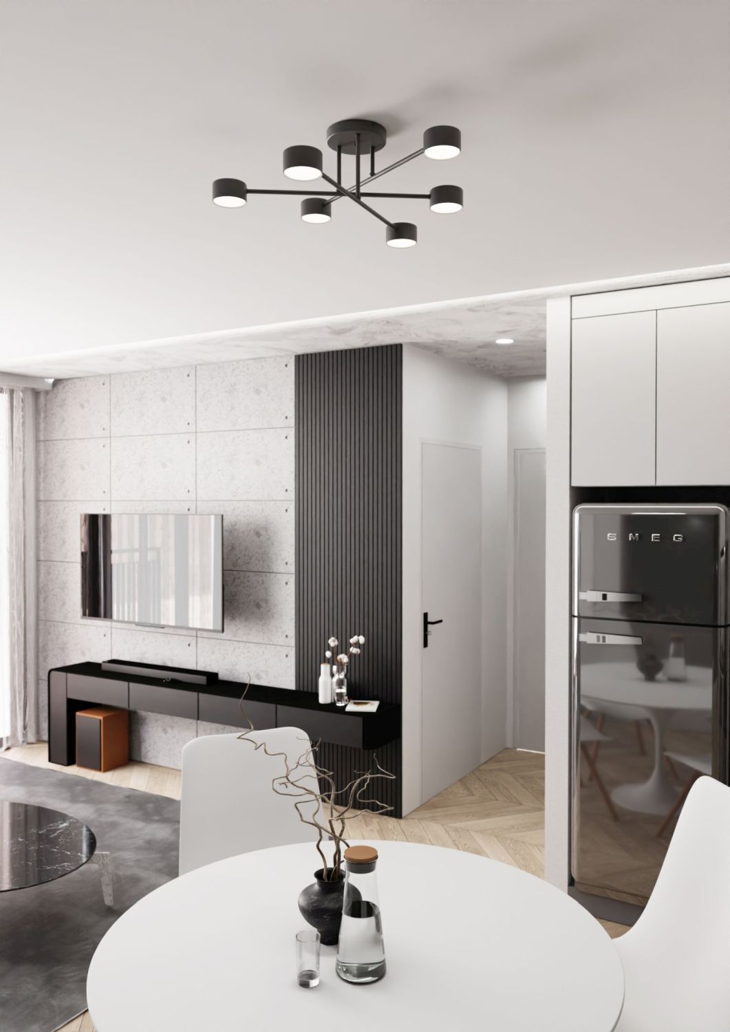 Plafonnier noir métal accentué GX53 L:60 cm Innenarchitektur, Kronleuchter, Dekoration für Zuhause, Tasse, Wohnzimmer