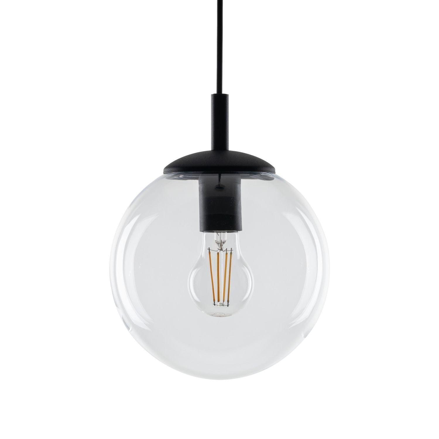 Lampe à suspendre verre métal Ø 30 cm rond E27 sphère H : max. 1,7 m