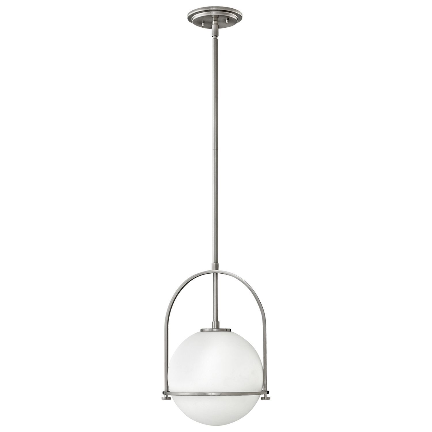 Lampe à suspendre métal verre rond D : 28,9 cm E27 Vintage