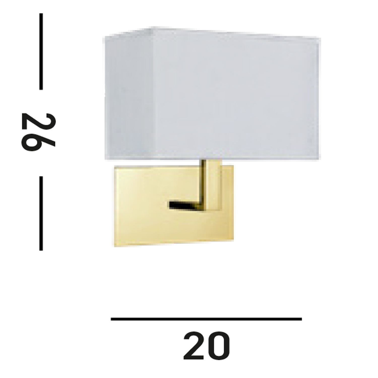 Applique murale Tissu Métal faible éblouissement H:26 cm avec interrupteur Lampe, Postfach