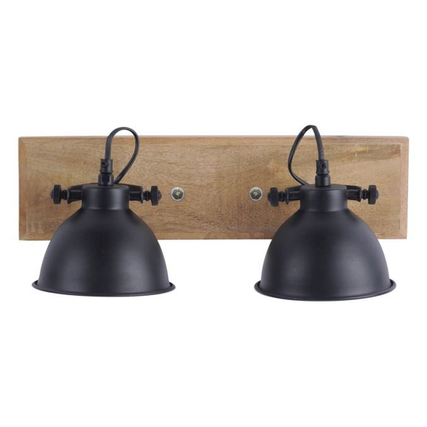 Spot de plafond flexible bois métal E14 noir industriel