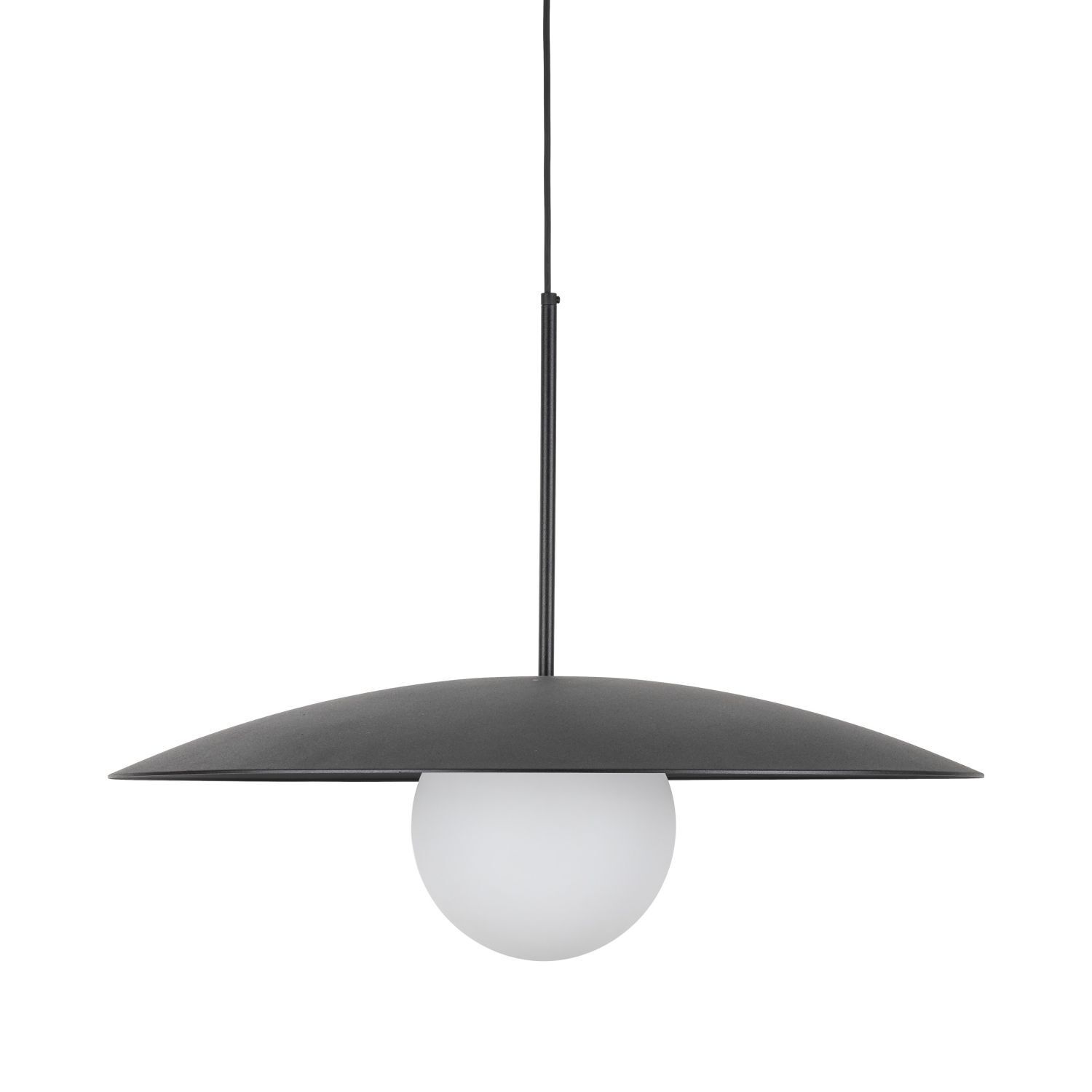 Blendarme Suspension Noir Métal Verre E27 Ø65 cm
