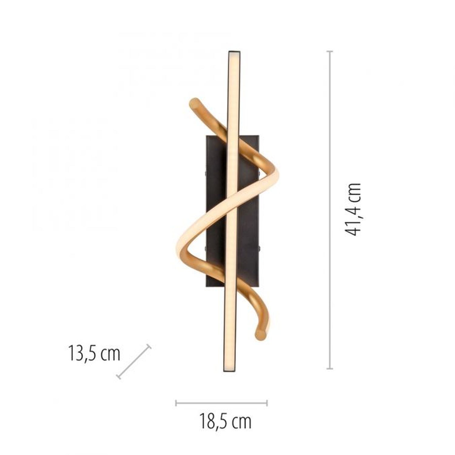 Applique LED métal dimmable 3000 K noir laiton Applique LED métal dimmable 3000 K noir laiton