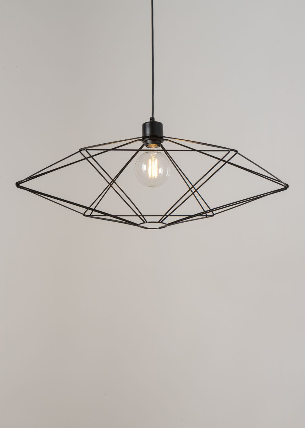 Suspension fil noir E27 0,8m L:73 cm grand