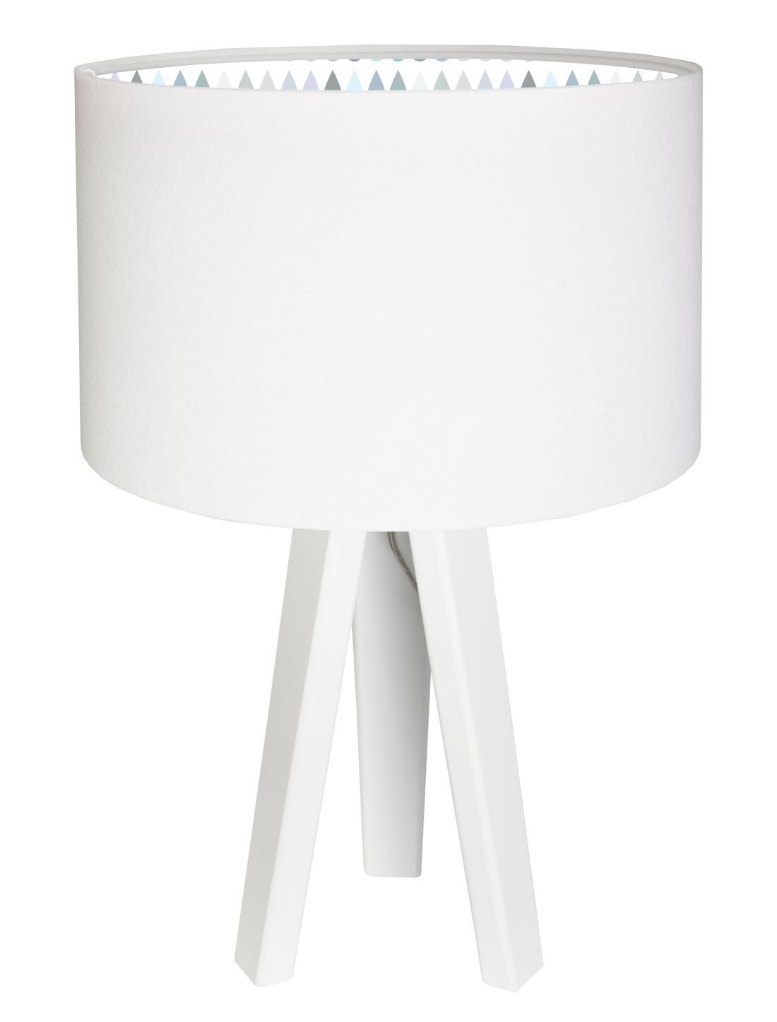 Lampe de table tripode Lampe pour enfants Blanc Coloré Bois