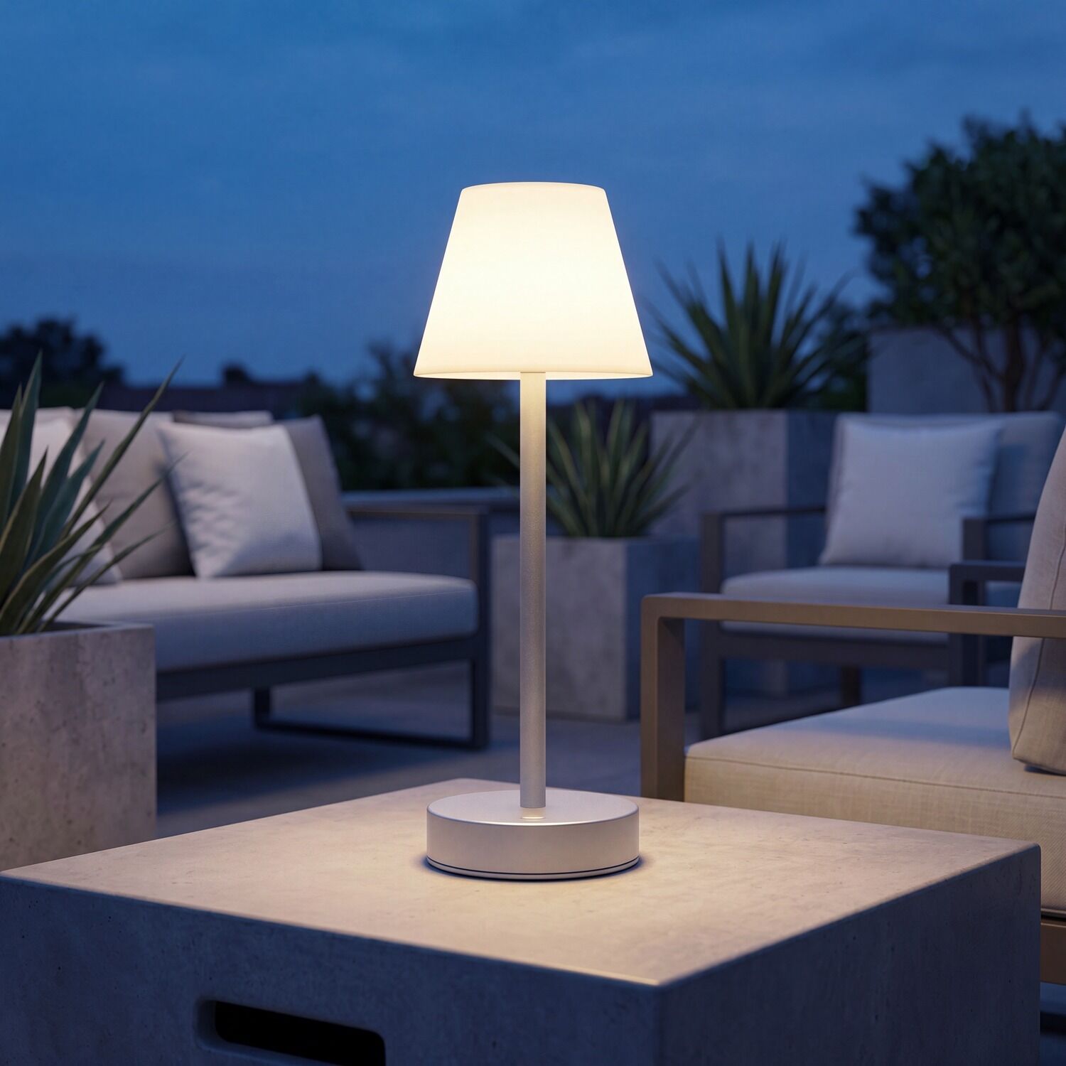 126695-led-tischleuchte-kabellos-tragbar-touch-dimmer-32-cm-hoch-ip44-grau-weiss-4000-k-160-lm-akku-lampe-aussen-tischleuchte-balkon-terrasse-1 Tischlampe, Außenlampe, LED-Lampe, Beleuchtung, Ruhiges Licht