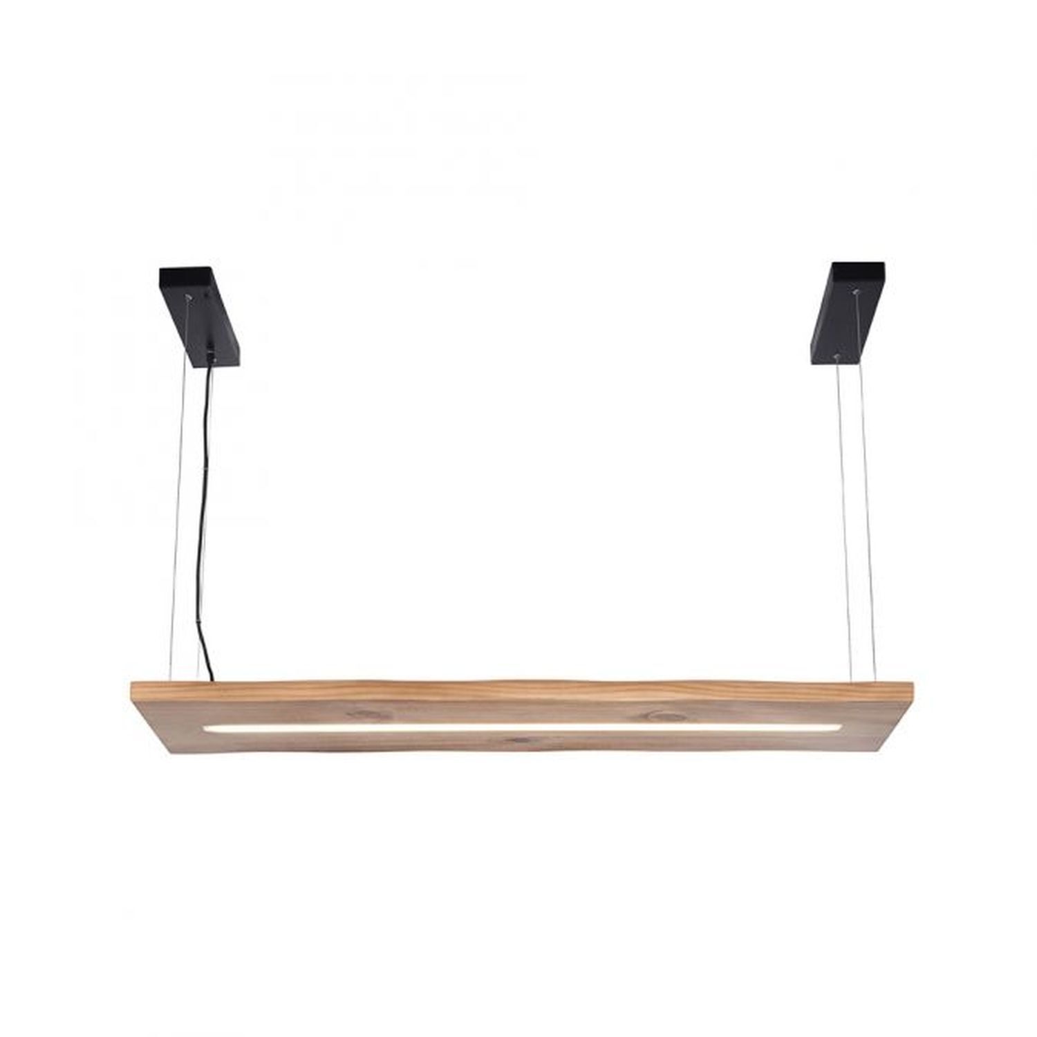 LED Pendelleuchte Holz Fernbedienung L:120 cm dimmbar