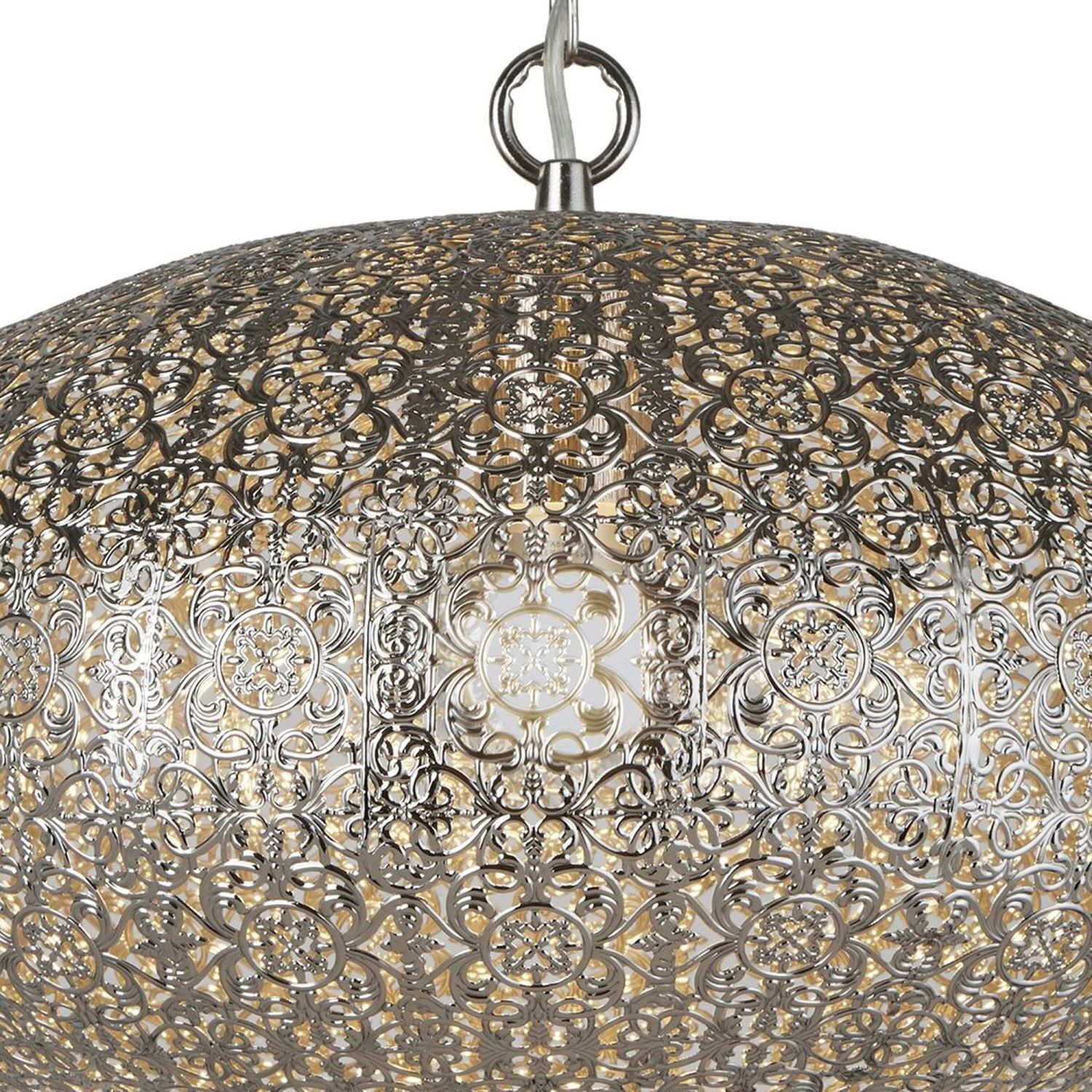 Lampe à suspendre métal Ø 39 cm Oriental en nickel E27