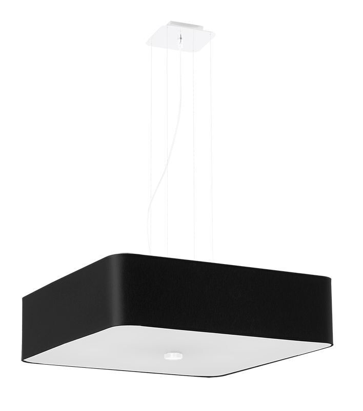 Lampe à suspendre Noir éblouissant L : 55 cm Tissu Verre