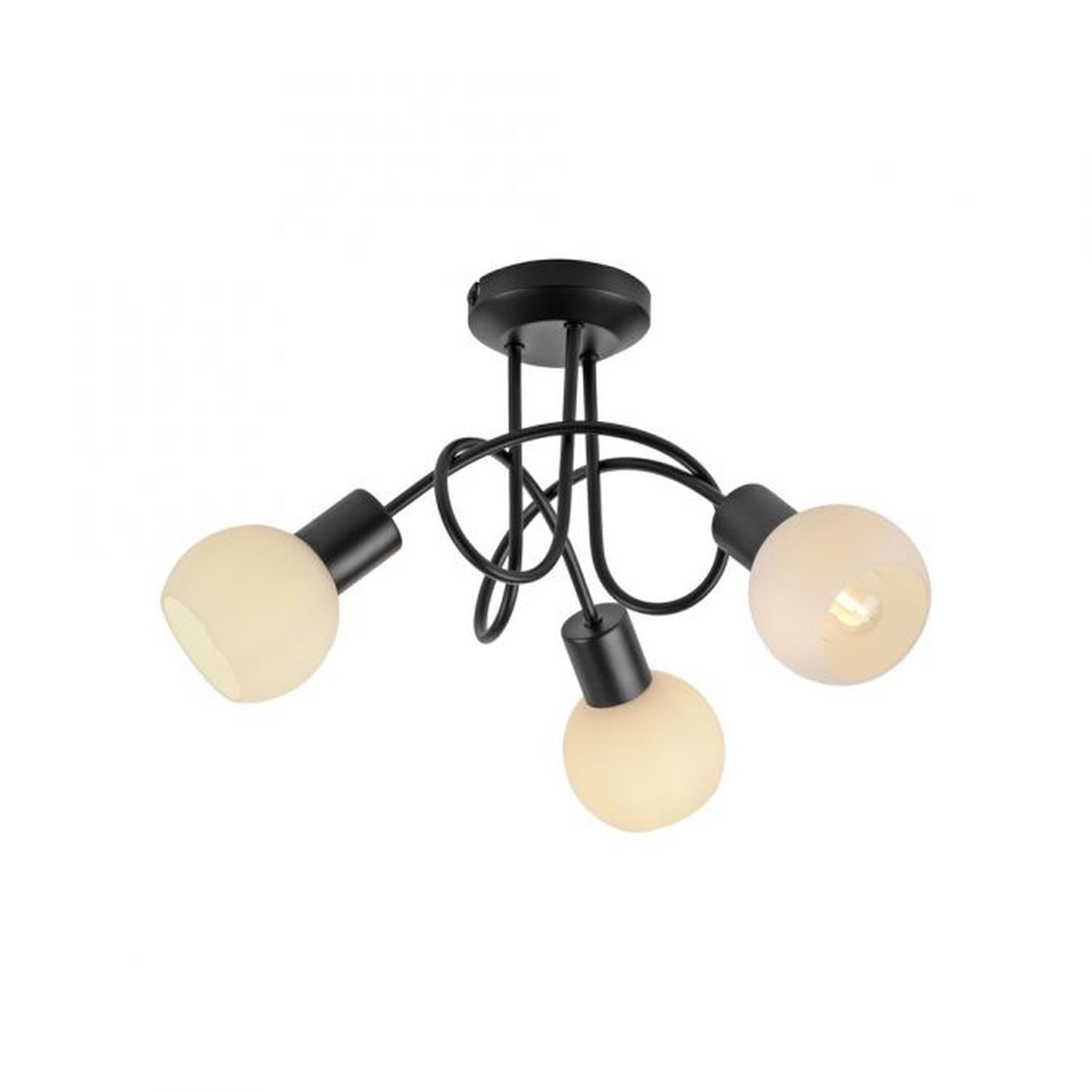 Lampe de plafonnier métal verre L:38 cm incl E14 décoratif