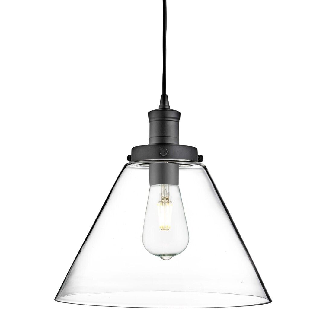 Lampe à suspendre vintage noire