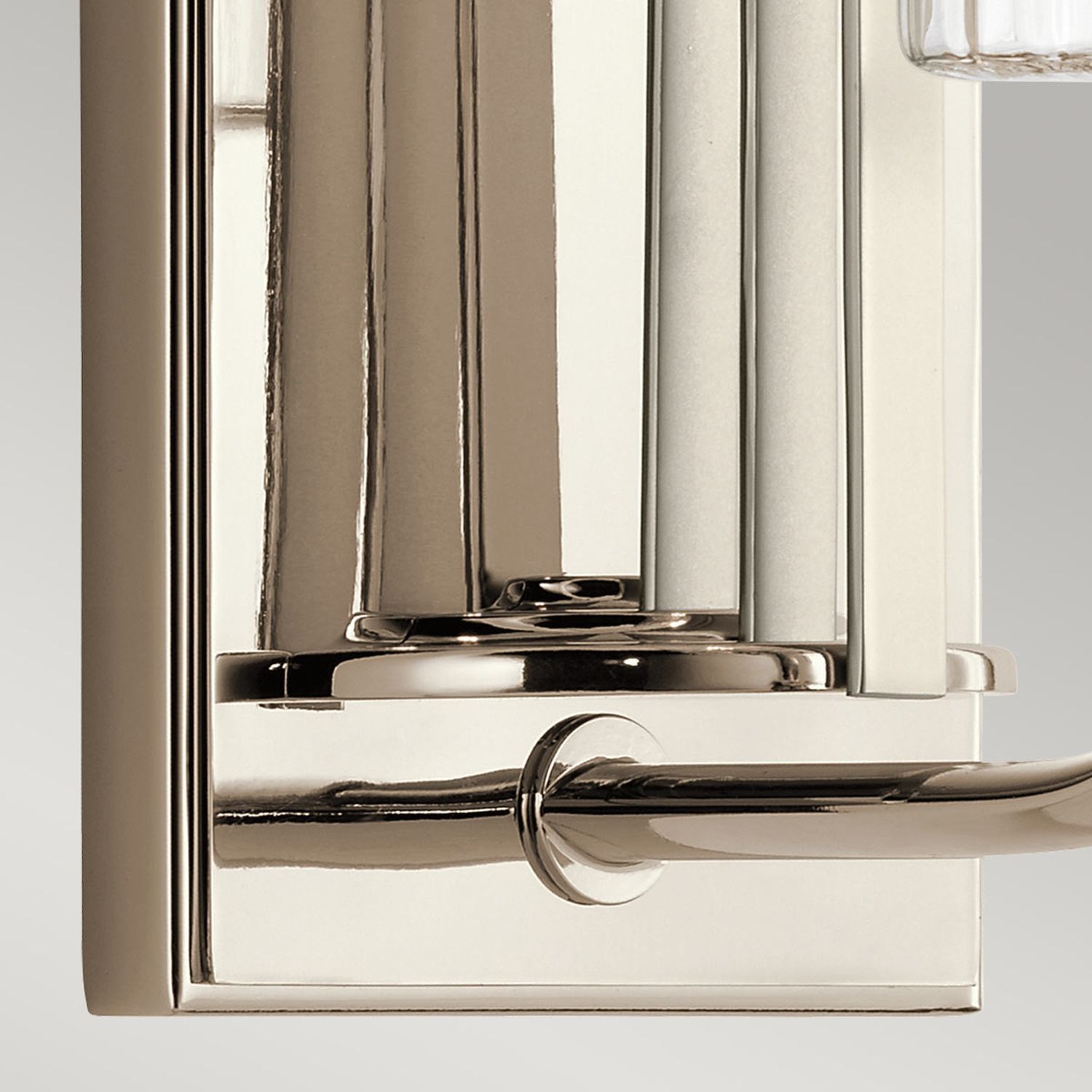 Applique métal verre E14 hauteur 35,5 cm nickel poli