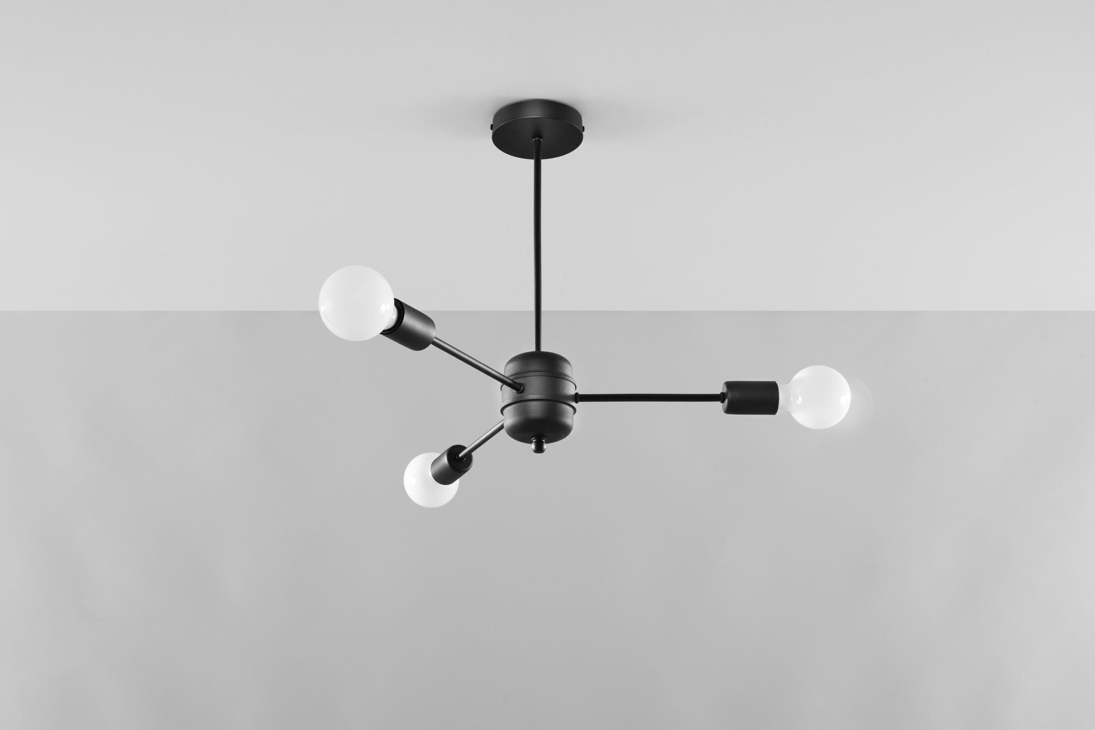 Deckenlampe Schwarz 3-flammig Ø 61 cm Metall CENZI Leuchter, Lampe, Deckenventilator, Gerät, Elektrisches Gerät