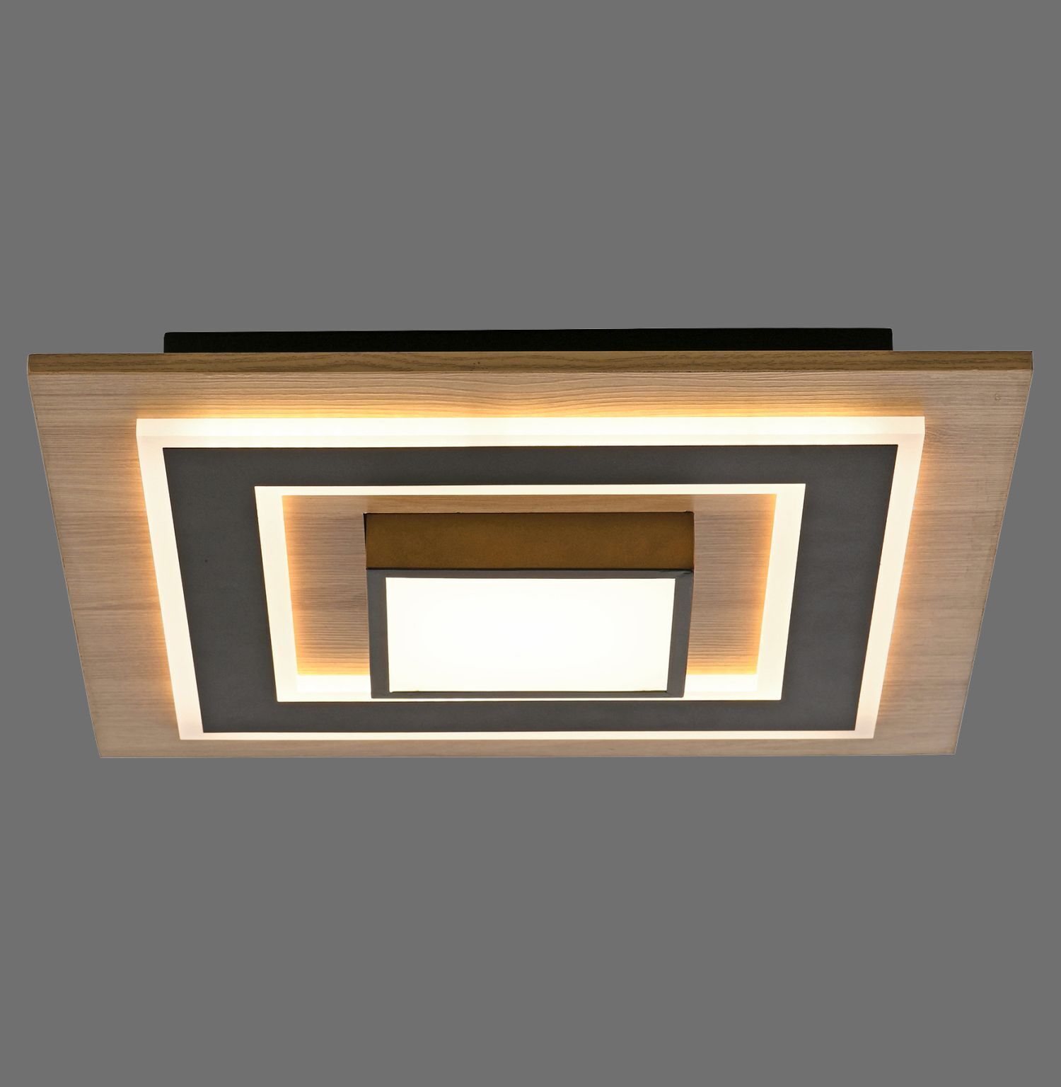 LED Deckenlampe Holz Metall 2150 lm wohnlich blendarm Deckenleuchte, Postfach